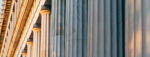 Close up view of Greek temple columns to illustrate the blog post 