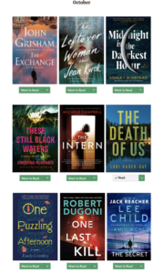 Series of thriller books including The Death of Us by Lori Rader-Day