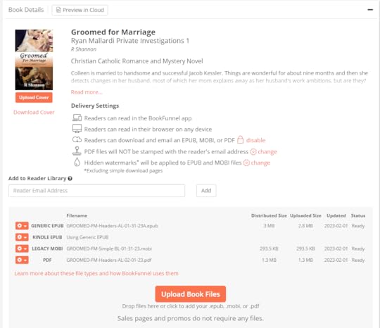 example of a book upload to book funnel
