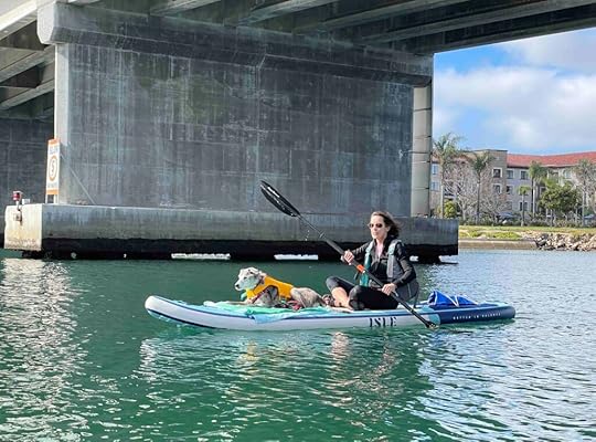 Andie and Karlie kayaking in San Diego