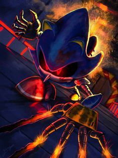 This contains an image of: metal sonic goes solo part 1 (art by laqiraly) by evilltide on DeviantArt