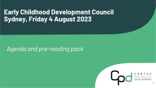 Cover page of participant deck from 8th early childhood development council meeting