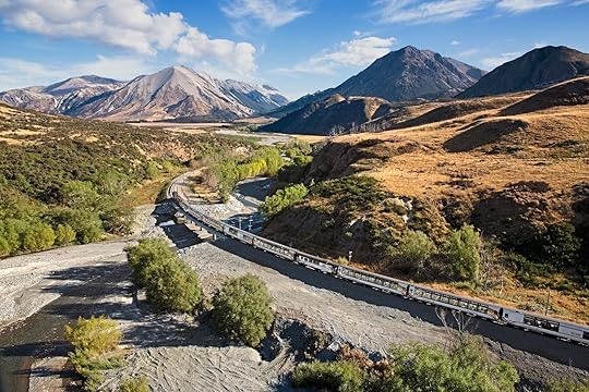 New Zealand's TranzAlpine train crossing Cass River