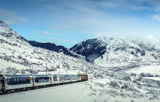 New Zealand's TranzAlpine train crossing Cass River