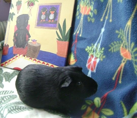 Rachel E Smith guinea pig Salem and guinea pig painting