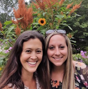 Michelle Bruhn and Stephanie Thurow in Michelle's Garden.