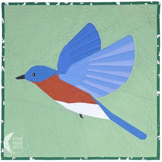 Eastern Bluebird from the Flighted Fancy paper piecing quilt by Sylvia Schaefer/Flying Parrot Quilts | www.flyingparrotquilts.com