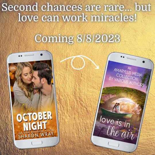 Two book covers of couples in a fall setting