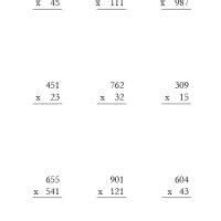 long multiplication worksheet