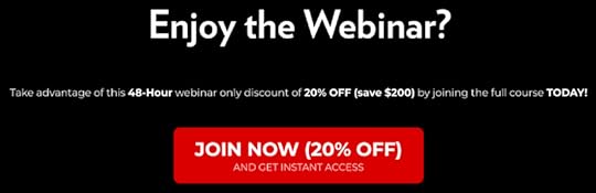 course creator pro review 20% off button