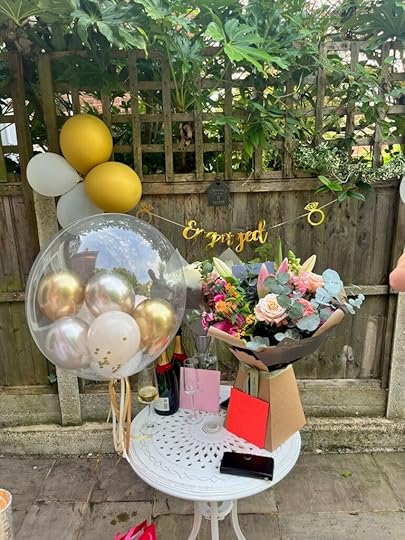 Image shows wedding balloons and flowers 