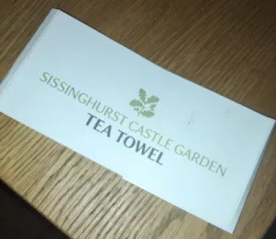 Cardboard packaging from a National Trust tea towel