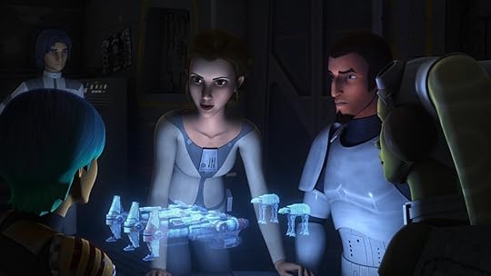 Princess Leia plans with the crew of the Ghost on Star Wars Rebels.