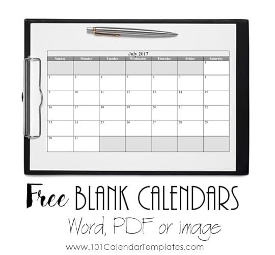 free blank calendar templates word excel pdf for any month