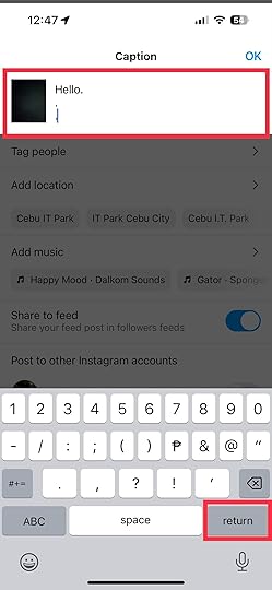 Instagram line break 1