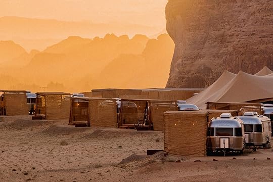 Airstreams at sunset at Caravan by Habitas
