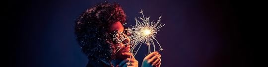 Man stares at sparkler