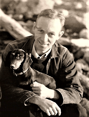 E. B. White and his dog