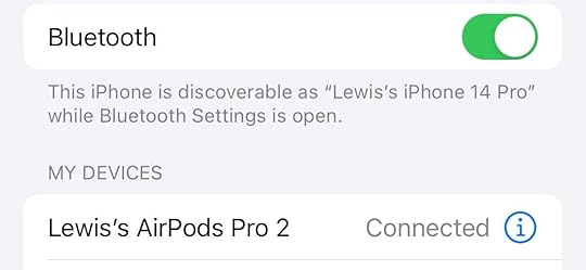 Bluetooth menu in the Settings app