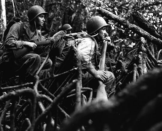 US Army infantrymen fighting in the jungles of Vella Lavella, Solomon Islands, 13 September 1943 (US Army Signal Corps photo: 161-43-4081)