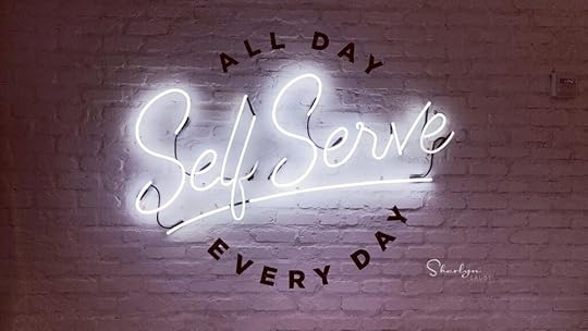 wall sign self serve showing work life balance