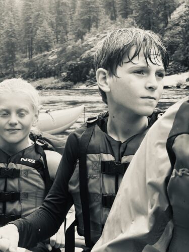 Joshua rafting in the rain