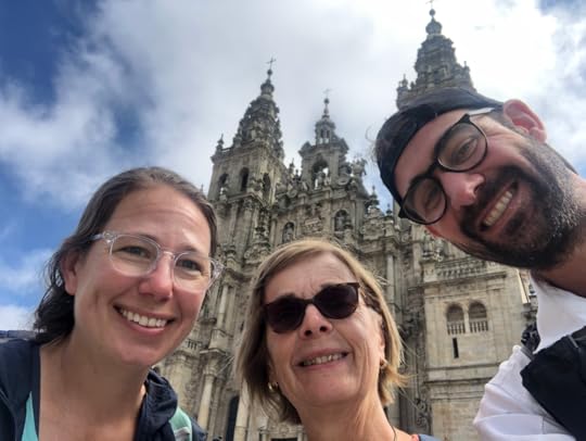Selfie in front of the Cathedral in Santiago de Compostela