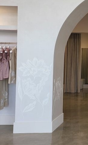 Large scale floral raised gesso