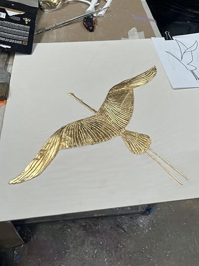 Gold leaf embossed design