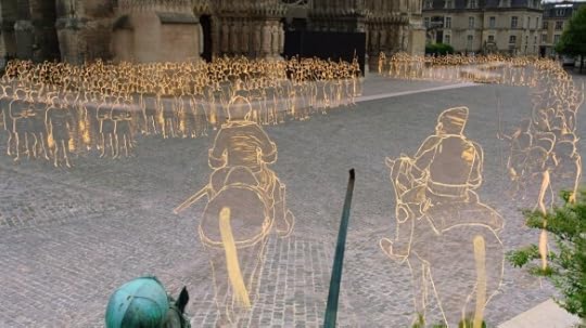 A documentary cutscene depicting Jeanne d'Arc in Age of Empires IV.