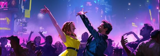 A cyberpunk-inspired version of the famous 'La La Land' dancing scene