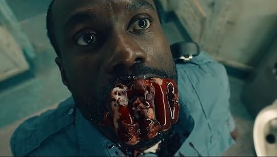 a man has a bloody fist coming out of his mouth in gen v most shocking gross moments