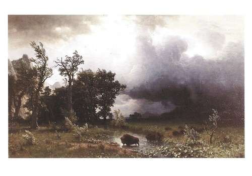 Buffalo Trail. The Impending Storm (Albert Bierstadt, 1869)