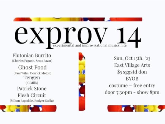 Flyer for Exprov 14 featuring plutonian Burrito with guest Stephen McClurg