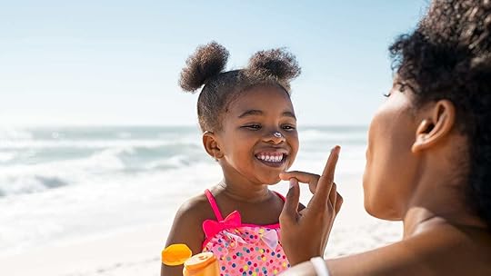 Mother and daughter at the beach
