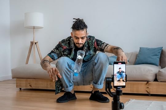 A man creating content.
