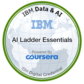 IBM badge for the AI ladder course