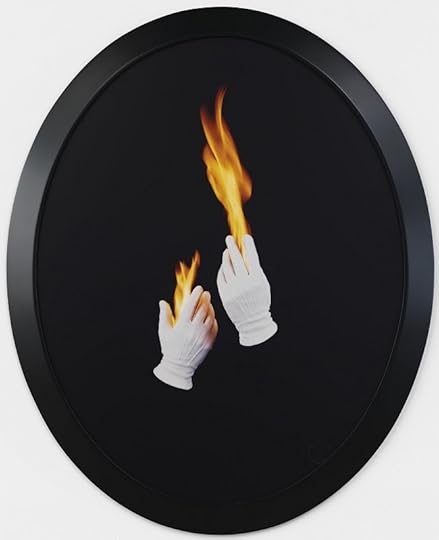 Trial by Fire by Sarah Charlesworth (Cibachrome with lacquered wood frame). ©The Estate of Sarah Charlesworth. Courtesy of Paula Cooper Gallery.