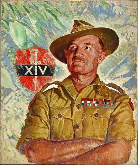 Portrait of Gen. William Slim and the badge of the British Fourteenth Army, 1945 (The National Archives, United Kingdom: INF 3/5)