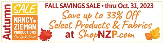 Fall Savings Sale thru October 31, 2023 at Nancy Zieman Productions at ShopNZP.com banner