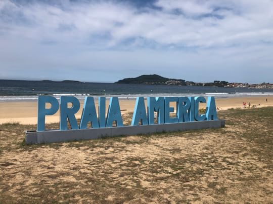 Praia America. The Pinta landed near here on its return from America