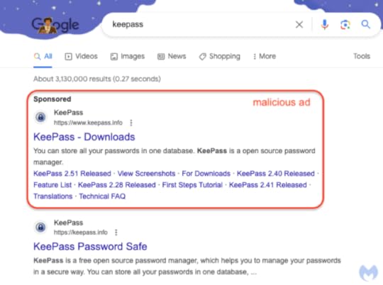 Screenshot of the malicious ad hosted on Google.