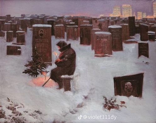 Soviet cemetery painting