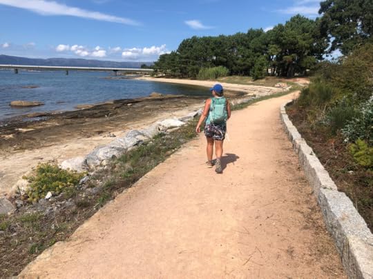 Coastal walking before Vilanova de Arousa, Portuguese Coastal Camino, Spiritual Variant