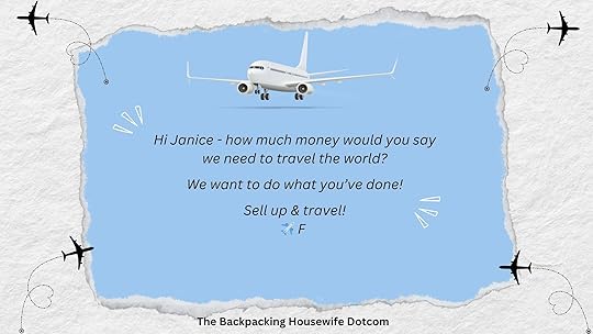 Sell up and travel message to The Backpacking Housewife