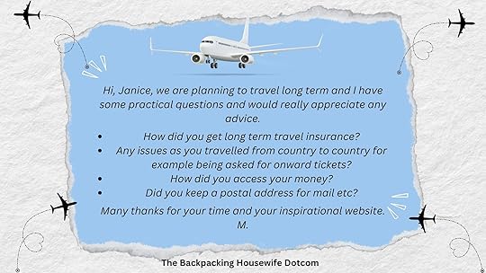 long term travel questions to The Backpacking Housewife