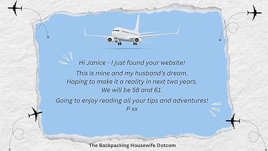 travel dream message to The Backpacking Housewife