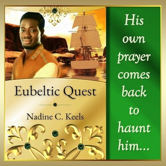 Book cover shows a brown-skinned man calmly smiling and a ship behind him. Tagline: His own prayer comes back to haunt him