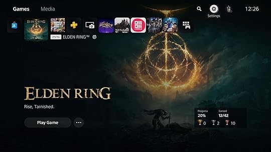PS5 settings on home screen