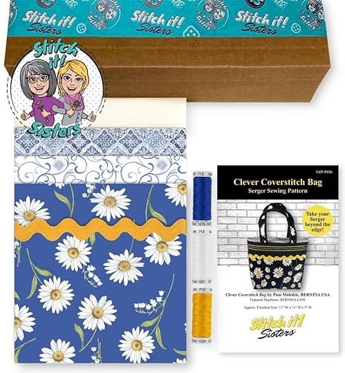 SIS312BL_01 Clever Coverstich Bag Daisies on Blue Sewing Project Bundle Box available at Nancy Zieman Productions at ShopNZP.com.jpg
